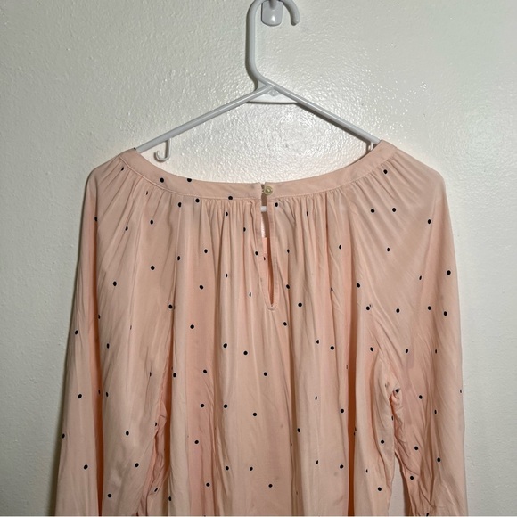 Levi’s Blouse Light Pink Black Polka Dots Long Sleeve L - Picture 9 of 12